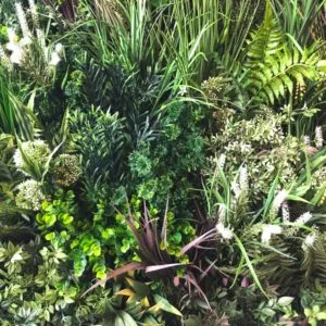 jardín Vertical Artificial Floral en detalle